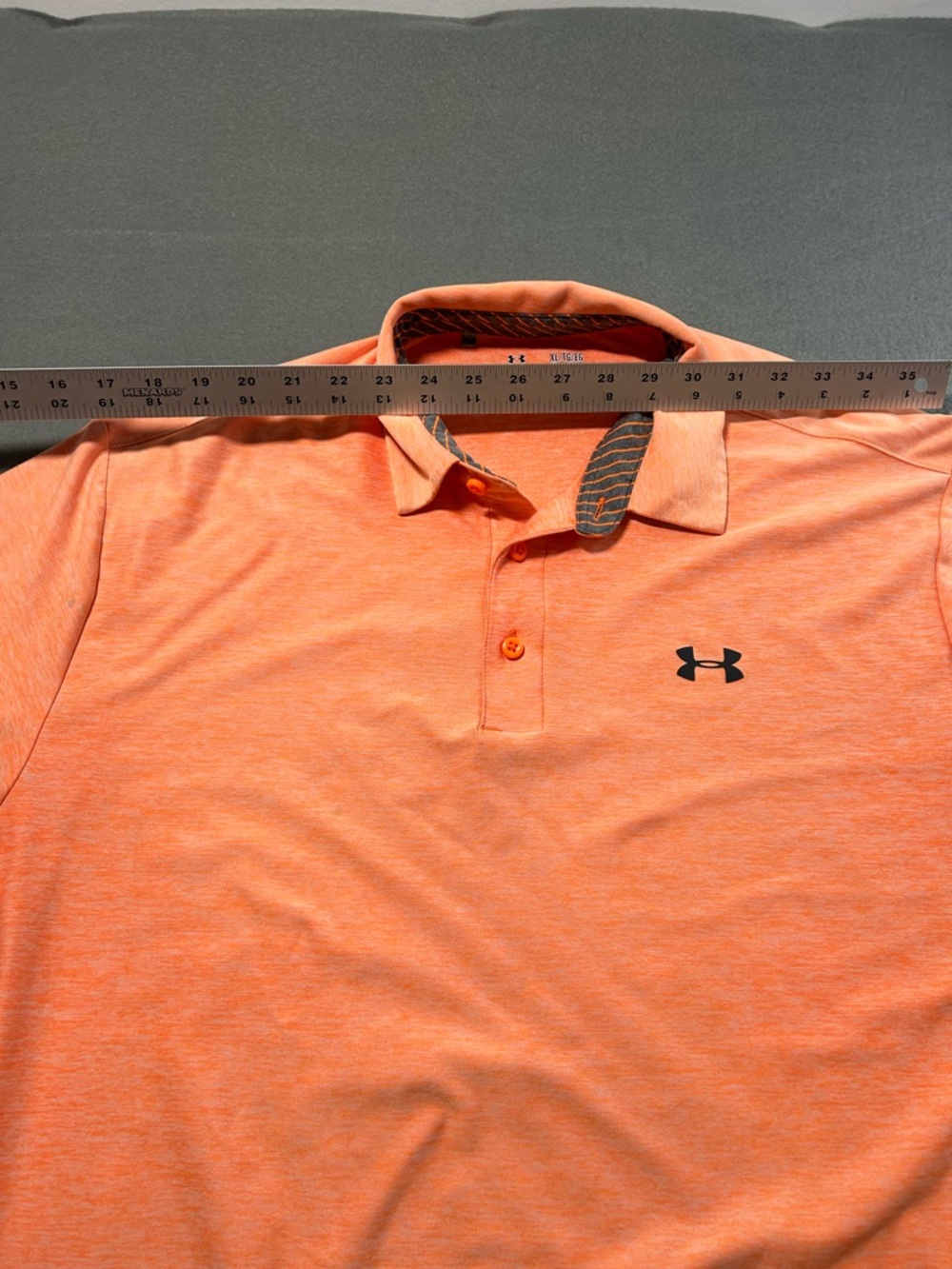 Under Armour Men’s Coral-Orange Polo Golf Shirt - Picture 4 of 14